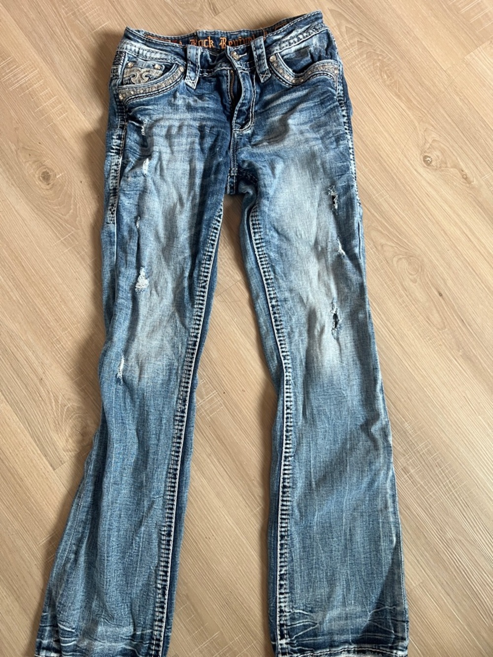 Rock Revival Women's Boot Cut Faded Blue Jeans